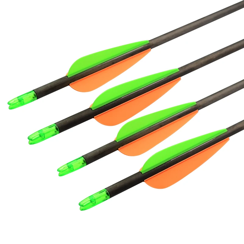 12 Pcs Arrows Carbon Arrow Spine 300 340 ID6.2mm Screw Point Hunting Shooting Recurve Compound Bow Archery Outdoor Sport | Спорт и