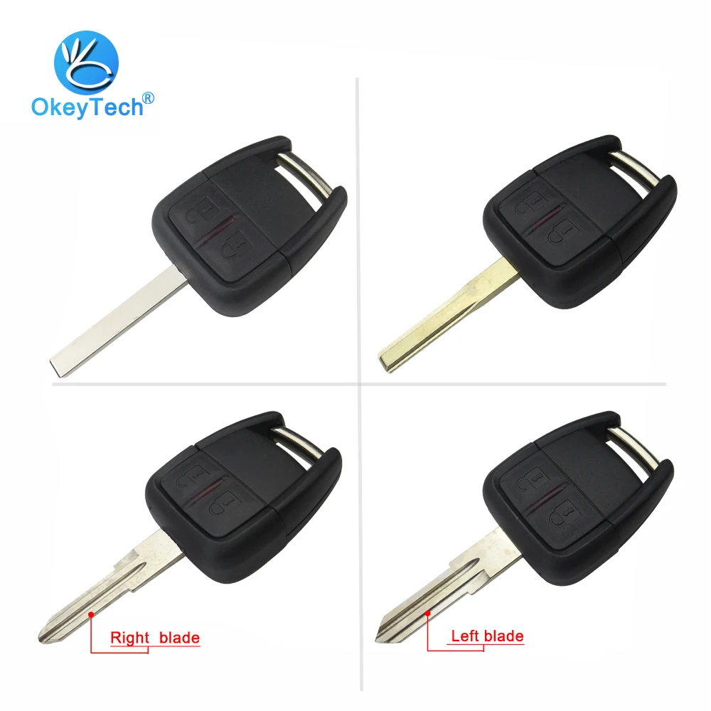 

OkeyTech for Opel Key Shell Case 2 Button with Lamp Hole Uncut Blank HU100/HU43/HU46/YM28 Blade for Astra Vectra Zafira G-M OP4