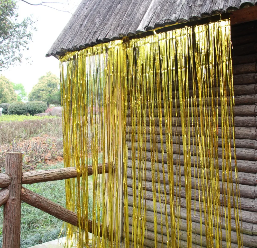 Золотой Металлической Фольги Занавес Фон для День Рождения Photo Booth событие