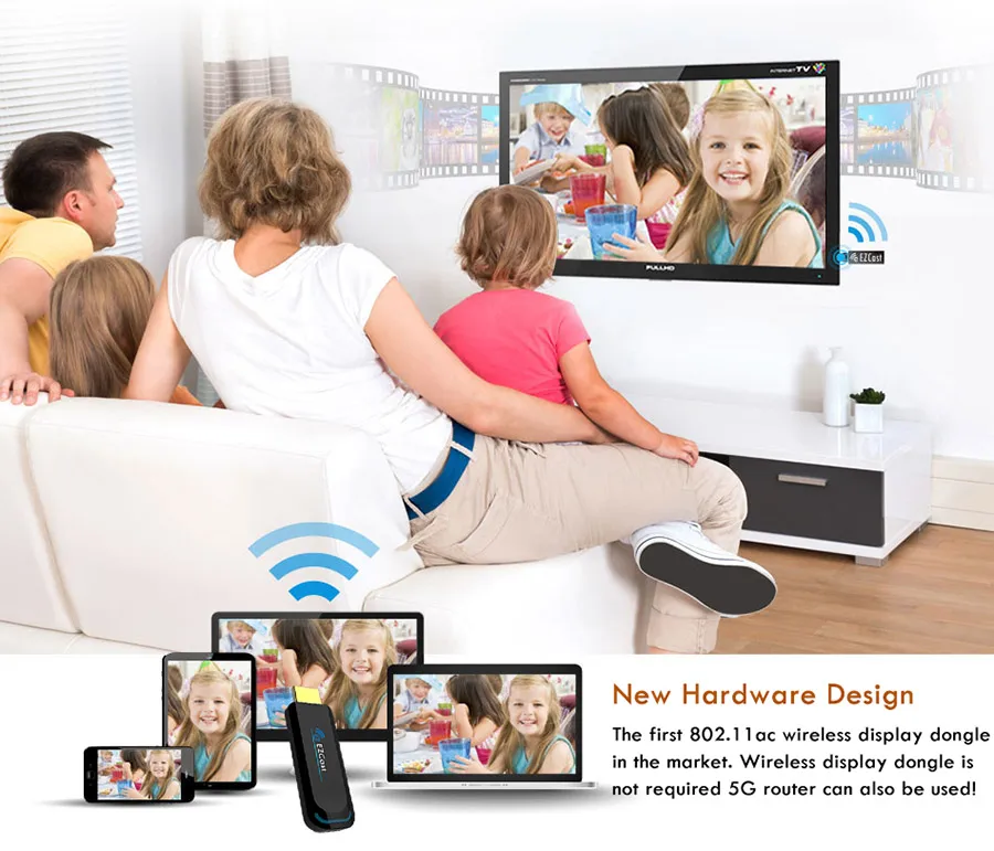 EZCAST 1080P ТВ палка ключ 5G Wifi Поддержка HDMI DLNA Miracast Airplay для IOS Android Windows