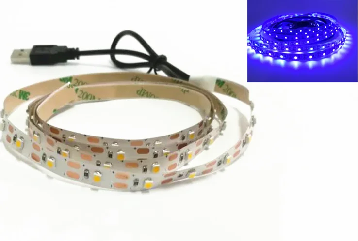 Blue Светодиодный светильник с питанием от USB 5 в постоянного тока 3528 RGB/белый/теплый белый водонепроницаемая лента светодиодный светильник 1 м 2 м 3 м 4 м 5 м ТВ фоновый светильник ing - Испускаемый цвет: Blue