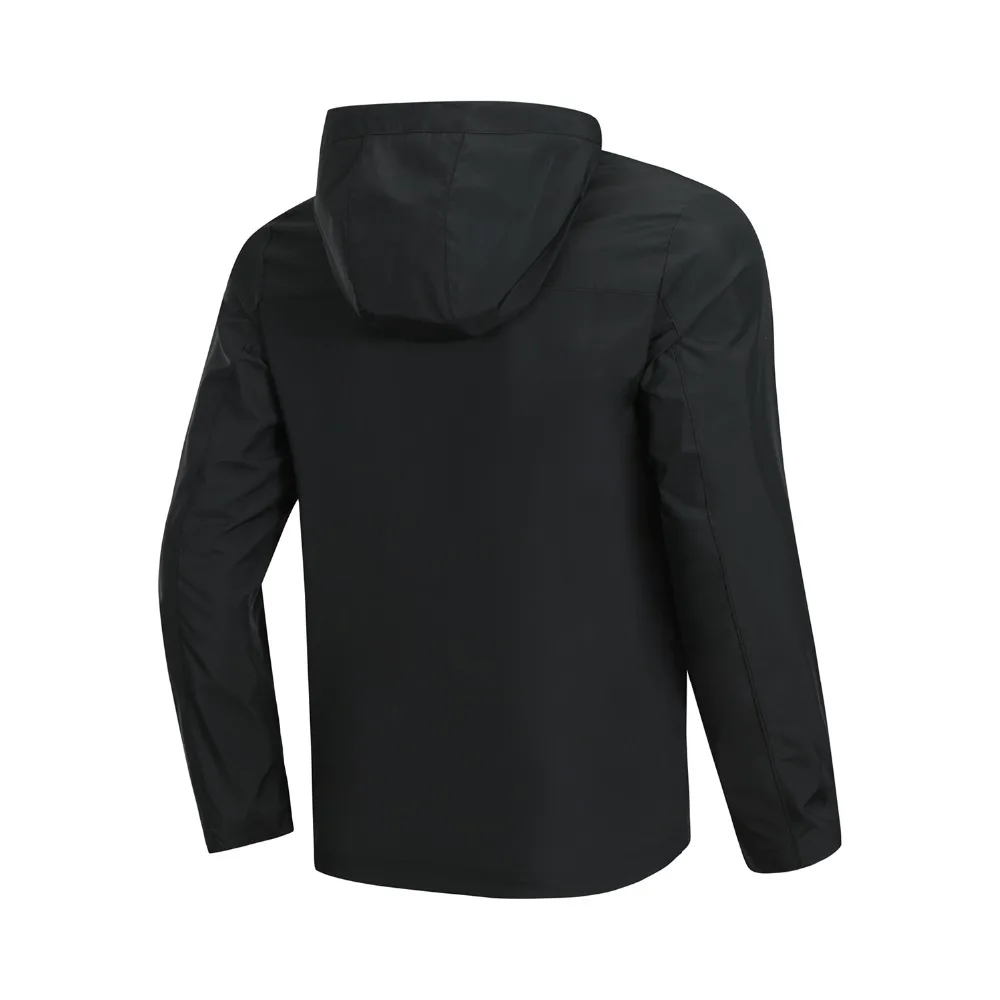 Мужская ветровка из 100% полиэстера Li-Ning приталенный удобный Тренч с капюшоном