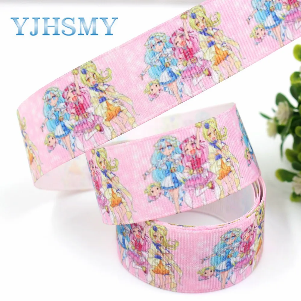 YJHSMY G-18419-1 25 мм 10 ярдов мультфильм термопечать ребристая лента сделай сам ручной