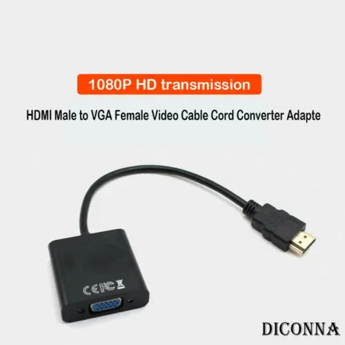 Для ТВ монитора HDMIto VGA папа к женскому кабелю адаптер конвертер цифровой для ПК