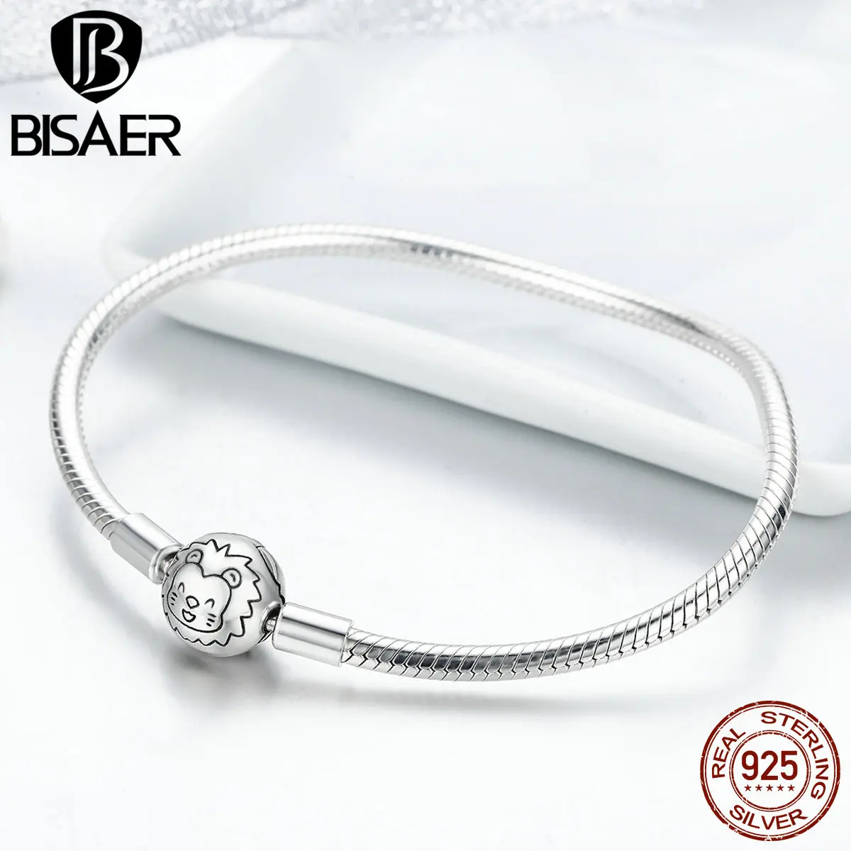 Серебро 925 пробы Король леса животное лев змея украшения-пряжки браслеты для женщин классический браслет модные ювелирные изделия