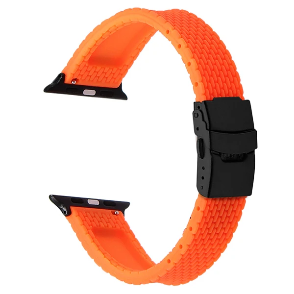 Силиконовый резиновый ремешок для часов iWatch Apple Watch Series 5 4 3 2 1 44 мм 40 мм 42 мм 38 мм защитный ремешок спортивный ремешок браслет