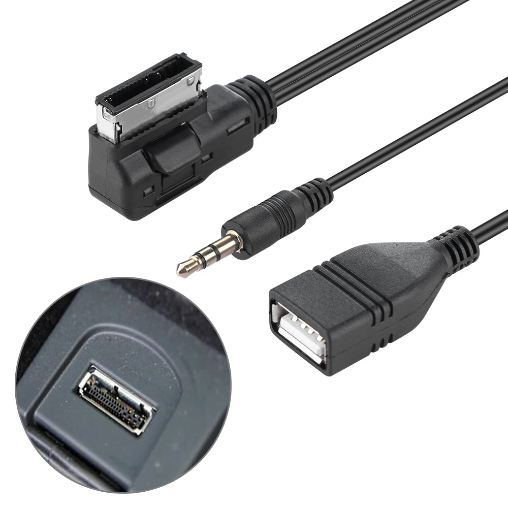 Автомобильный AUX аудио кабель MDI AMI MMI интерфейс USB + зарядное устройство