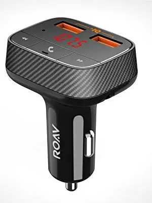 Anker Roav SmartCharge F0 автомобильное зарядное устройство с fm-передатчиком Bluetooth приемник Bluetooth 4,2, 2 usb порта, выход PowerIQ AUX