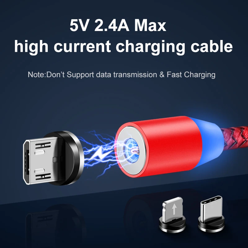 Магнитный зарядный магнитный кабель micro usb тип с для зарядного устройства iphone Elough