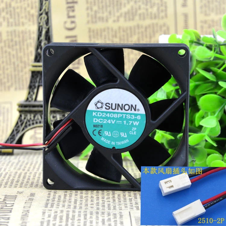 SUNON KD2408PTS3-6 8025 80mm 80*80*25 Mm DC 24V 1.7W Axial  Radiator Cooling Fan