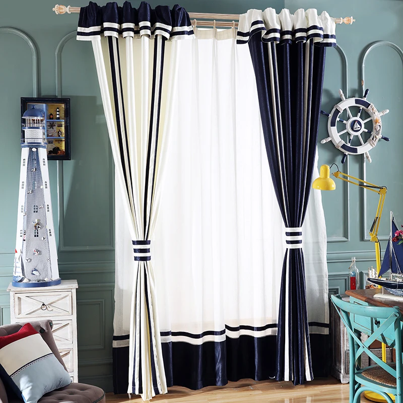 Средиземноморский стиль полу оттенок ткани занавес прекрасный закончил