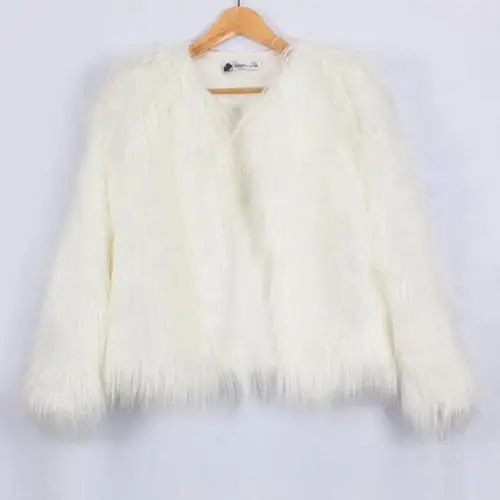 Шуба CANIS женская черная с длинным рукавом из искусственного меха | Женская одежда