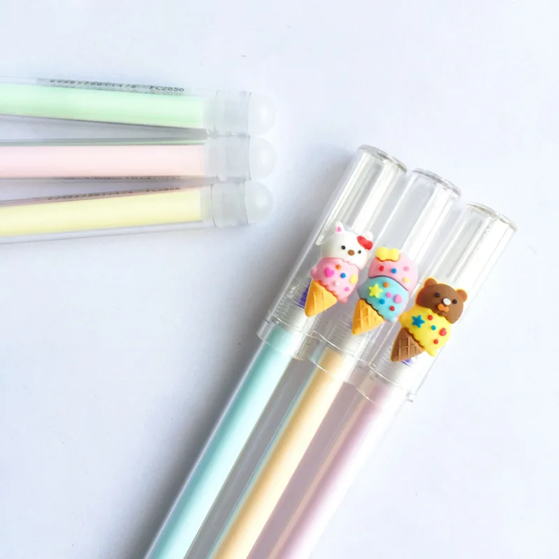 60pcs kawaii gel ink erasable pen cute bear ice cream pens for school students office supplies stationery | Канцтовары для офиса и