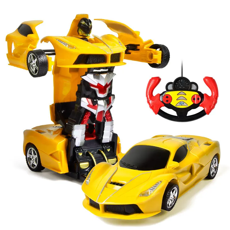 Ferrar Yellow 2 Дропшиппинг Электрический Радиоуправляемый автомобиль Трансформация Роботы спортивные транспортные средства дистанционное управление деформационные автомобили радиоуправляемая Боевая игрушка для детей подарок - Цвет: Ferrar Yellow 2