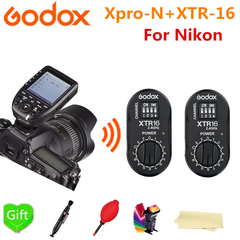 2 * Godox XTR 16 приемник 4G Управление питанием вспышка + Xpro N TTL беспроводной X1TN для NIKON