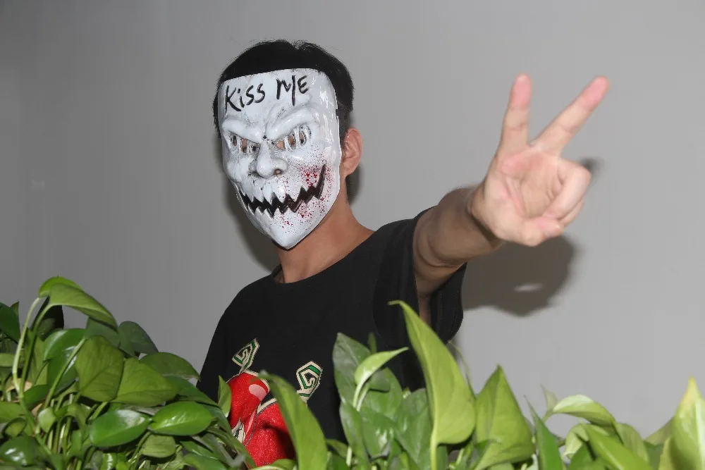 Kiss Me маска для продувки костюм страшный Хэллоуин кровавые ПВХ взрослые Вечерние Маски для мужчин и женщин маска