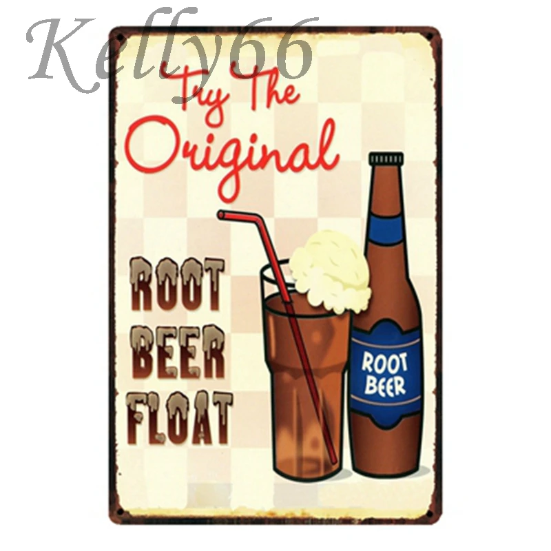 

[ Kelly66 ] Root beer Vintage Metal Sign Tin Poster Home Decor Bar Wall Art Painting 20*30 CM Size y-1402