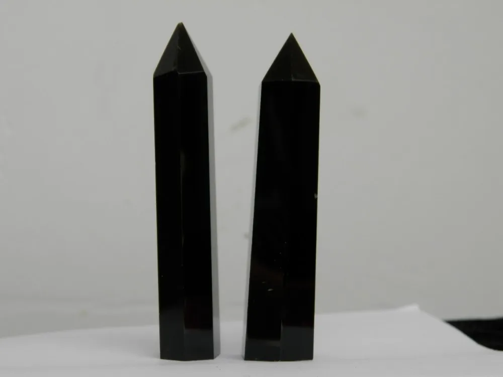 2 натуральный обсидиан кварцевый кристалл палочка ТОЧКА исцеления. Бесплатная