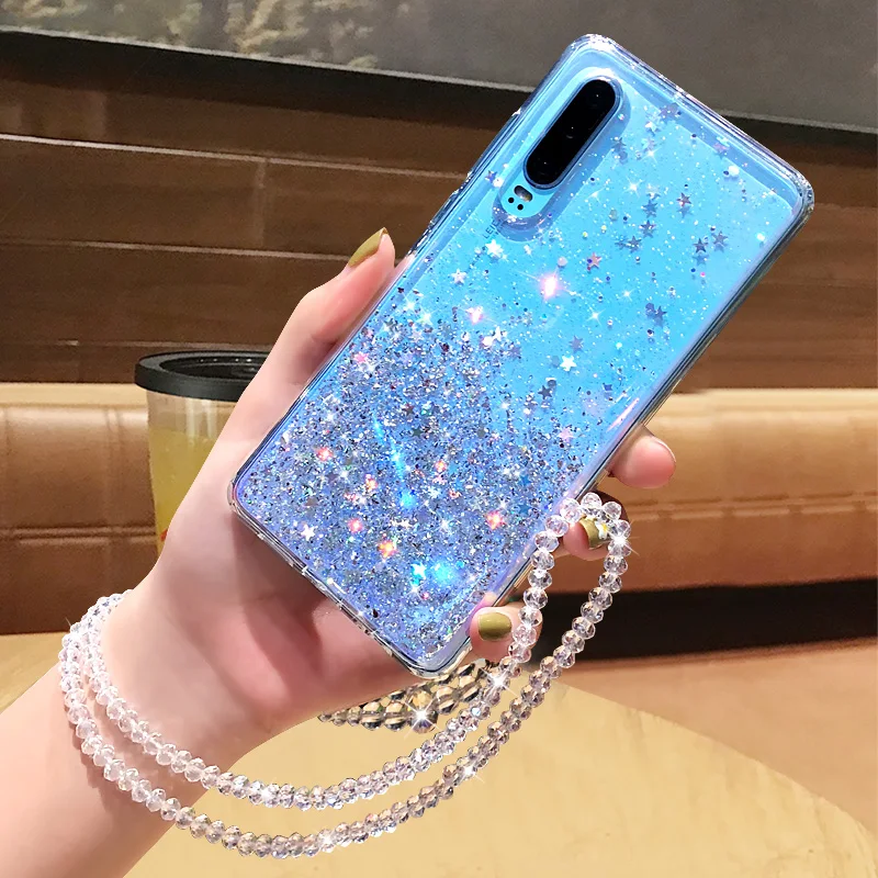 Модные блестки пайетки сверкающие однотонные мягкие ТПУ чехол милый для huawei mate 20