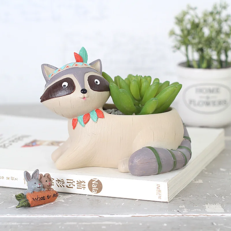 Милые животные горшок из смолы для суккулентных растений лиса слон &quotМедведь&quot