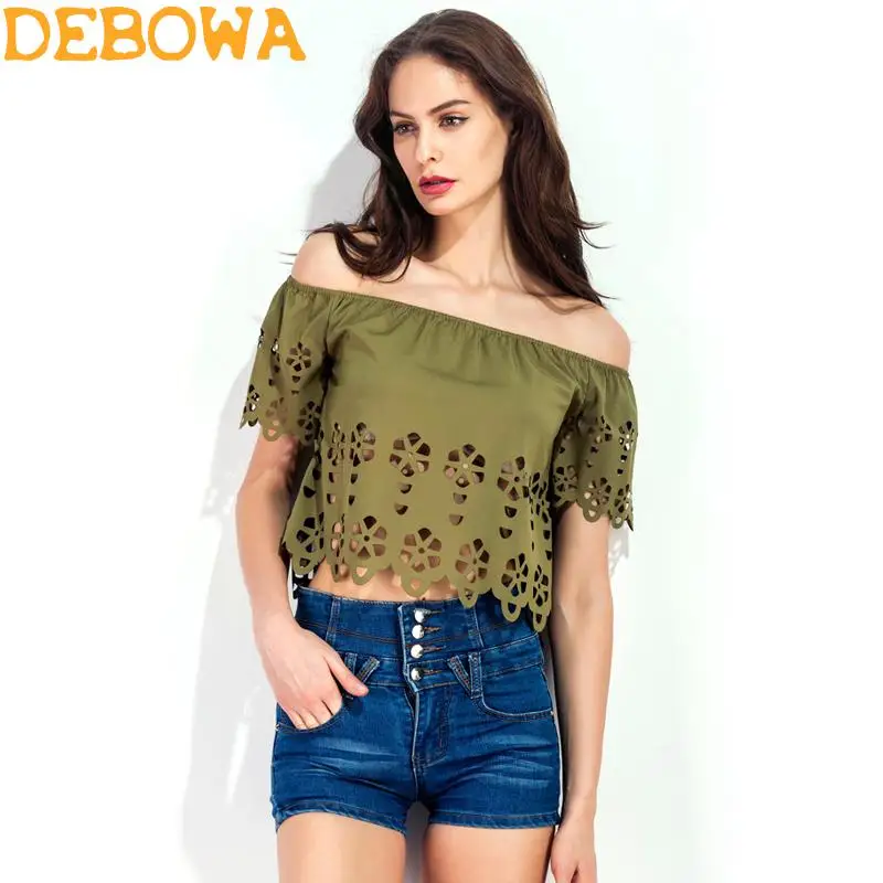 Фото Debowa 2018 Новая модная летняя Женская Топ сексуальная открытая короткая футболка с Debowa 2018 Новая модная летняя Женская Топ сексуальная открытая короткая футболка с