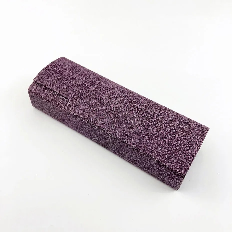 Pearl purple Портативная коробка для солнцезащитных очков с имитацией древесины, модный Чехол для очков для женщин, твердая квадратная складная коробка ручной работы для мужчин - Цвет: Pearl purple