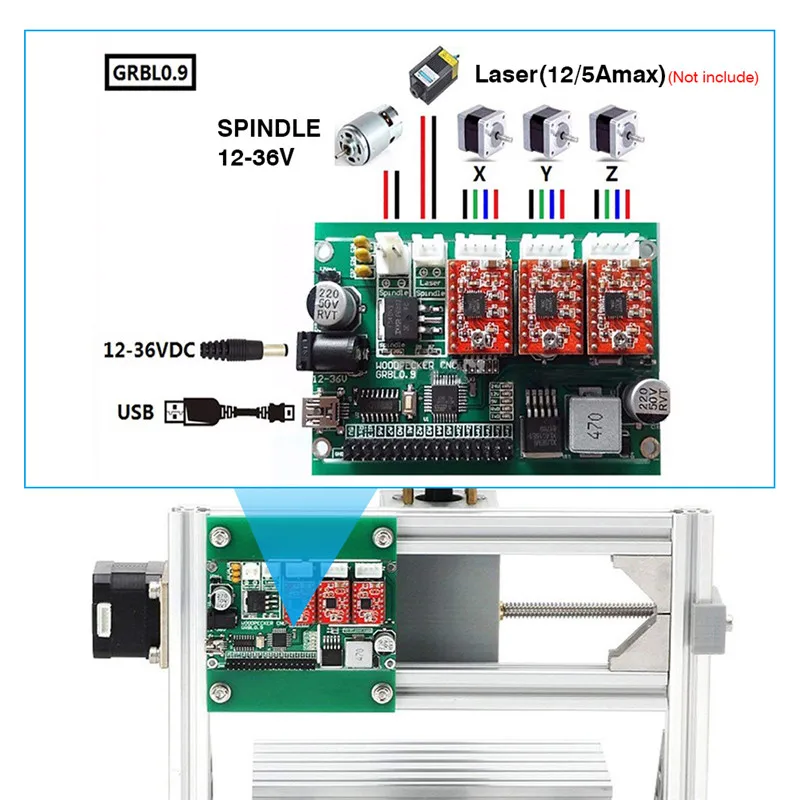 CNC 1610 мини лазерный гравировальный станок с ЧПУ DIY с ER11 Pcb станок для резьбы по дереву GRBL управление ЧПУ маршрутизатор стол