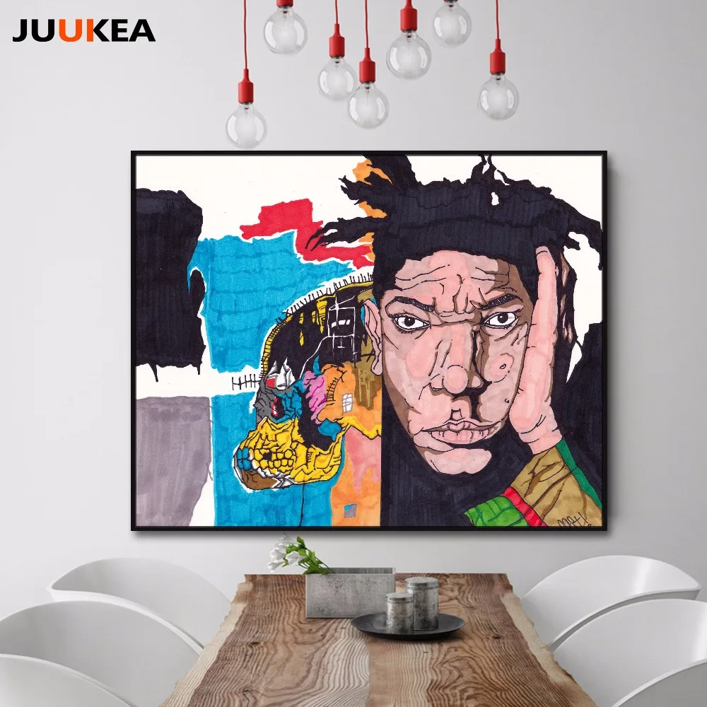 Американский Hipster граффити художник Плакаты иллюстрации Портрет Печать холст