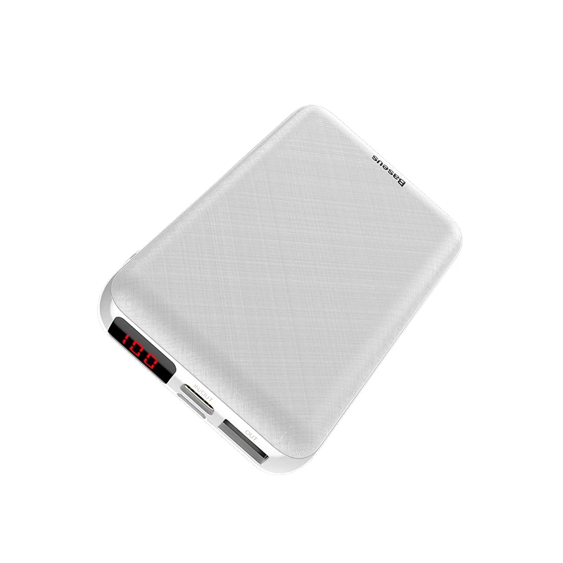 Белый Baseus 10000 мАч USB PD 3A быстрая зарядка банк питания для iPhone Xs Max usb зарядка банк питания для Samasung Xiaomi huawei банк - Цвет: Белый