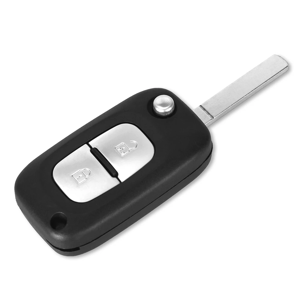Чехол для автомобиля KEYYOU, складной чехол для ключей с дистанционным управлением, для Renault Clio Megane Kangoo Modus, 2 кнопки, неразрезанное лезвие, флип-брелок