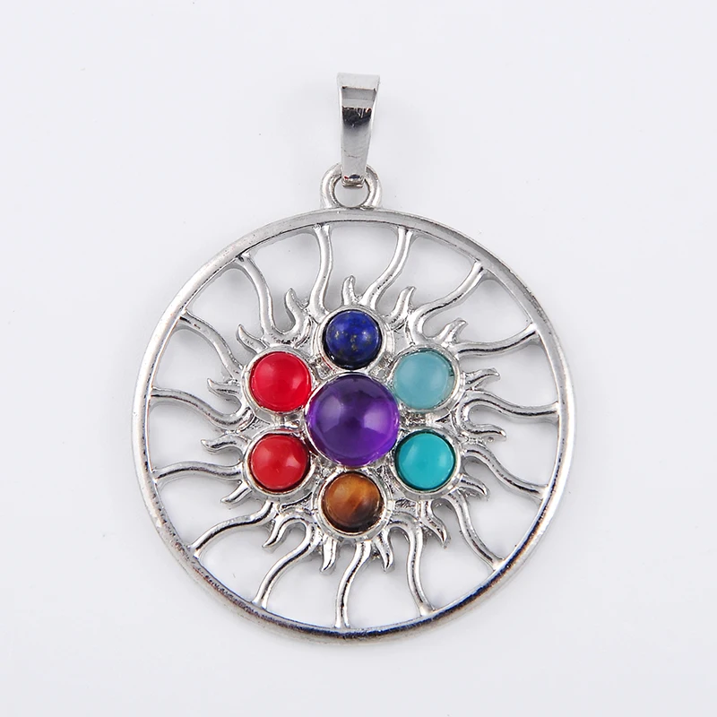 Женское Ожерелье с натуральным камнем тигровый глаз 7 чакр|necklace round|fashion necklacenecklace