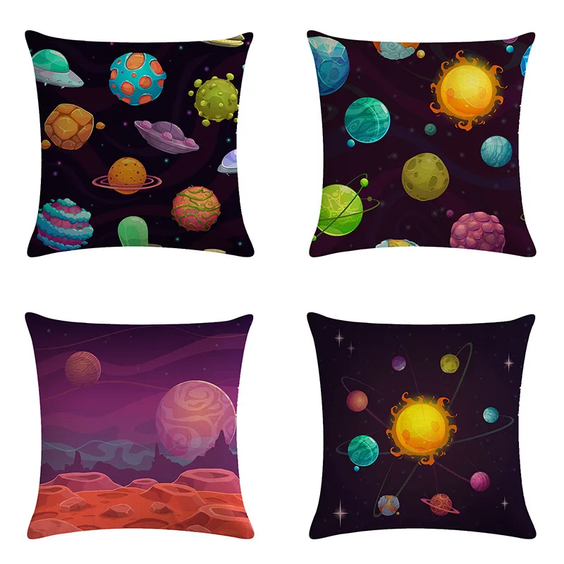 

Mysterious Universe Vast Outer Space Beautiful Planets Fantasy Galaxy Dream Stars Cushion Cover Decor Sofa Throw Pillow Case