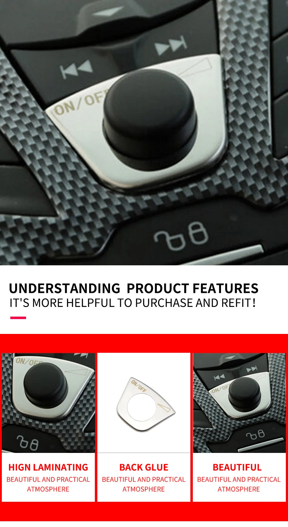 Stainless Steel SoundMy Good Car Adjustment Button Panel Cover Trim Stickers for Ford New Fiesta MK7 Ecosport 2009