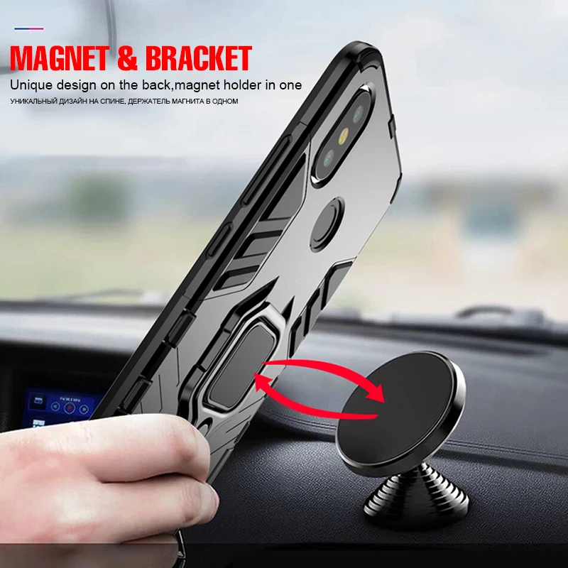 Luxury Magnet Metal Ring Cover Case for Xiaomi Redmi Note 7 mi 8 Lite Shockproof SE A2 A1 Car Holder |