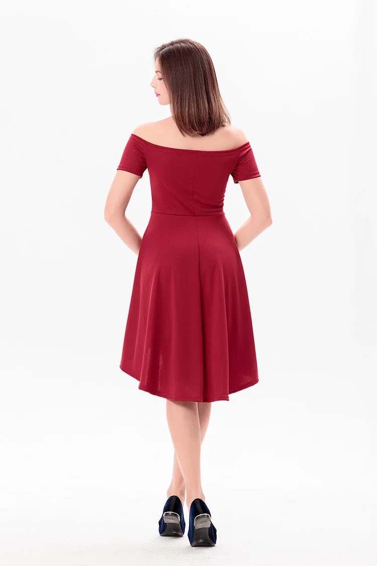 Горячая Продажа Женщины Новая Мода Dress Sexy Клуб Тонкий Slash Шеи С Коротким Рукавом