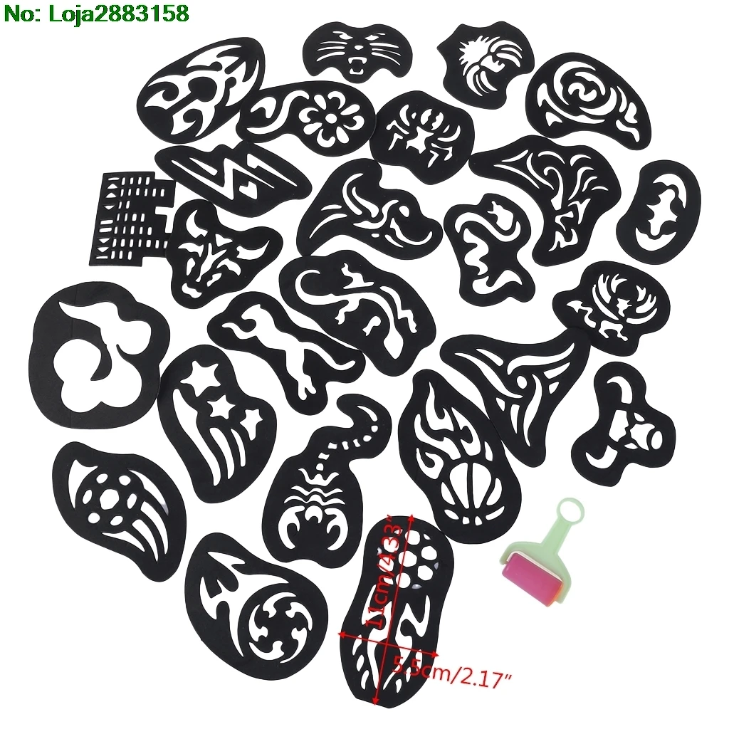 25 шт. шаблоны для татуировки волос триммер резная краска крутой инструмент