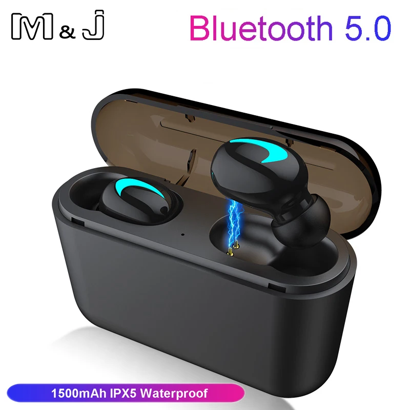 M & J наушники вкладыши TWS с 5 0 Bluetooth 3D беспроводные стерео микрофоном IPX5