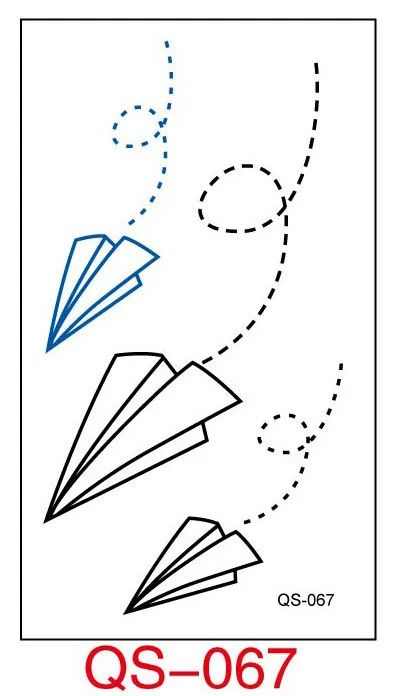 Водонепроницаемые временные тату-наклейки бумажные накладные тату с самолетом