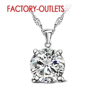 925 sterling silver pendant necklaces fashion jewelry classic 4 claws austrian crystal women girls engagement anniversary