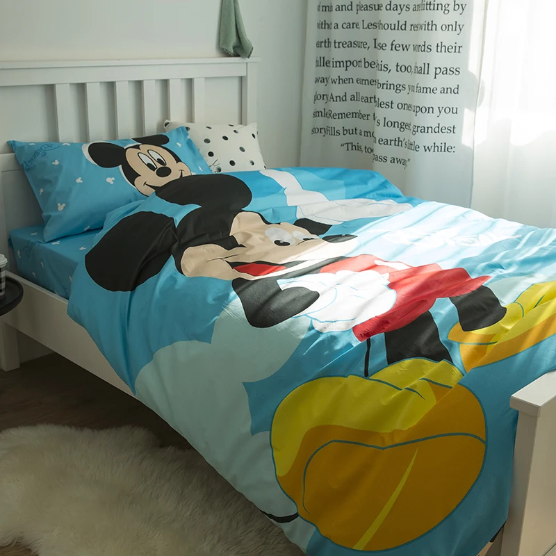 Комплект постельного белья Микки Маус 100% хлопок 3 предмета 1 2 м|mickey mouse bedding sets|duvet