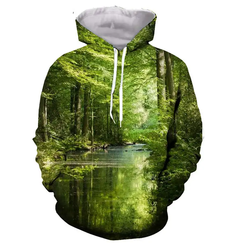 

Funny forest 3D printed men women hooded hoodie fashion graphic hoodie casual streetwear pullover hoodie