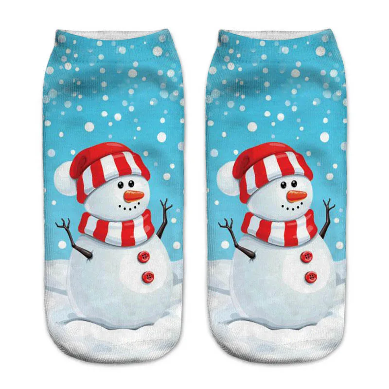 1 пара мужские хлопковые носки с Санта Клаусом рождественские 3D принтом женские