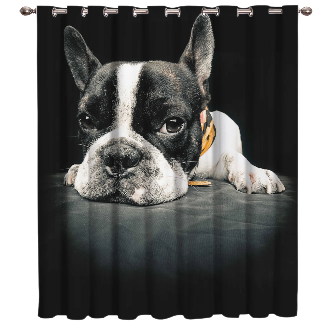 Оконные шторы в виде животных бульдога темные оконные кухонные драпировки