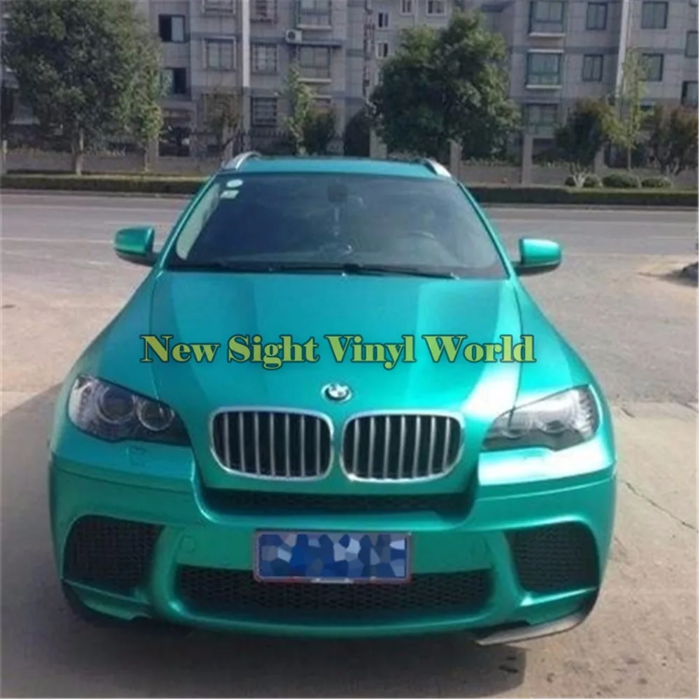 Высококачественная сатиновая матовая хромированная голубая виниловая пленка