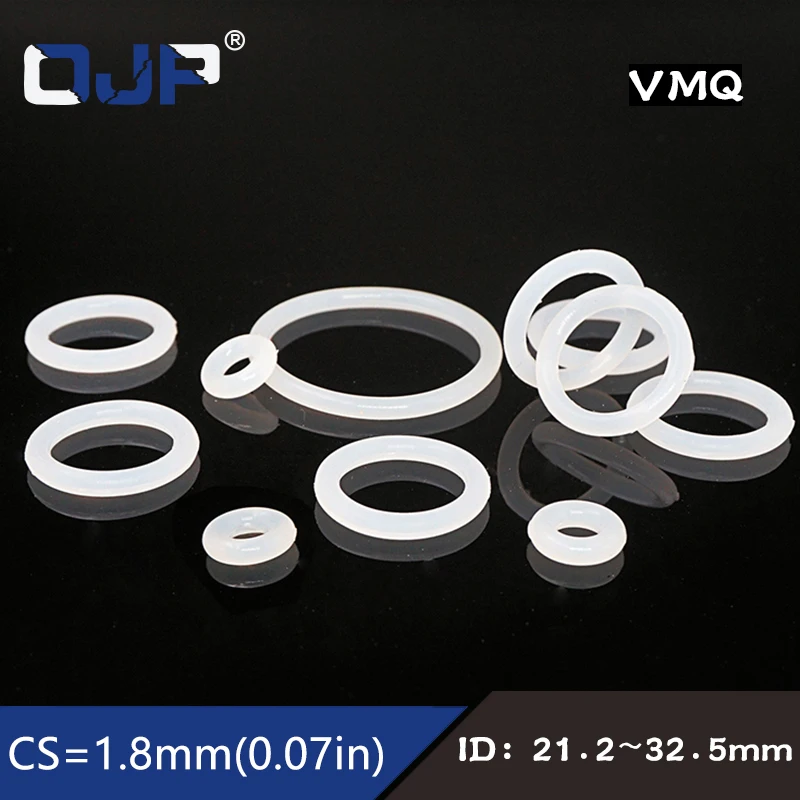 

5PCS/lot Silicon Ring Silicone/VMQ O ring 1.8mm Thickness ID21.2/22.4/23.6/25/26.5/30/31.5/32.5mm Rubber O-Ring Seal Gasket