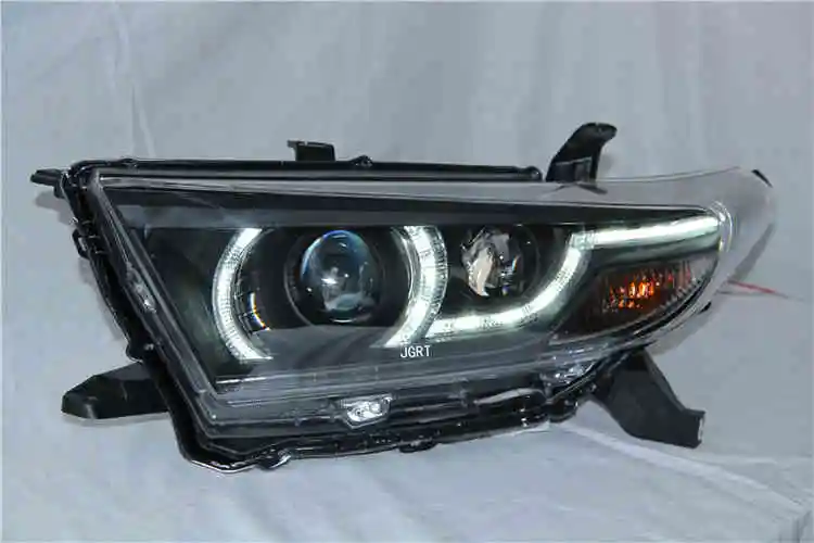 2 шт. светодиодный фонарь для Toyota Highlander 2013 Автомобильный светодиодный фонарь с двойными ксеноновыми линзами автомобильные аксессуары дневные ходовые огни противотуманные фары