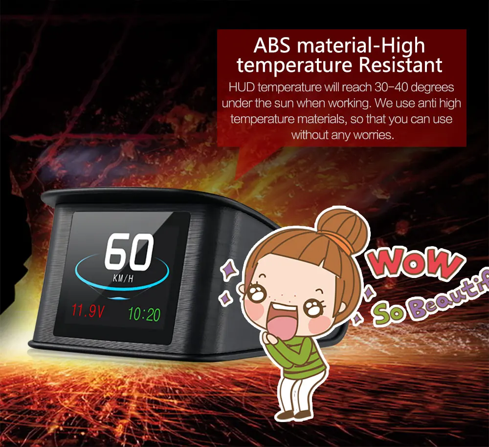 Head up дисплей gps OBD HUD автомобильный компьютер Спидометр напряжение расход топлива датчик температуры аварийная система мониторинга