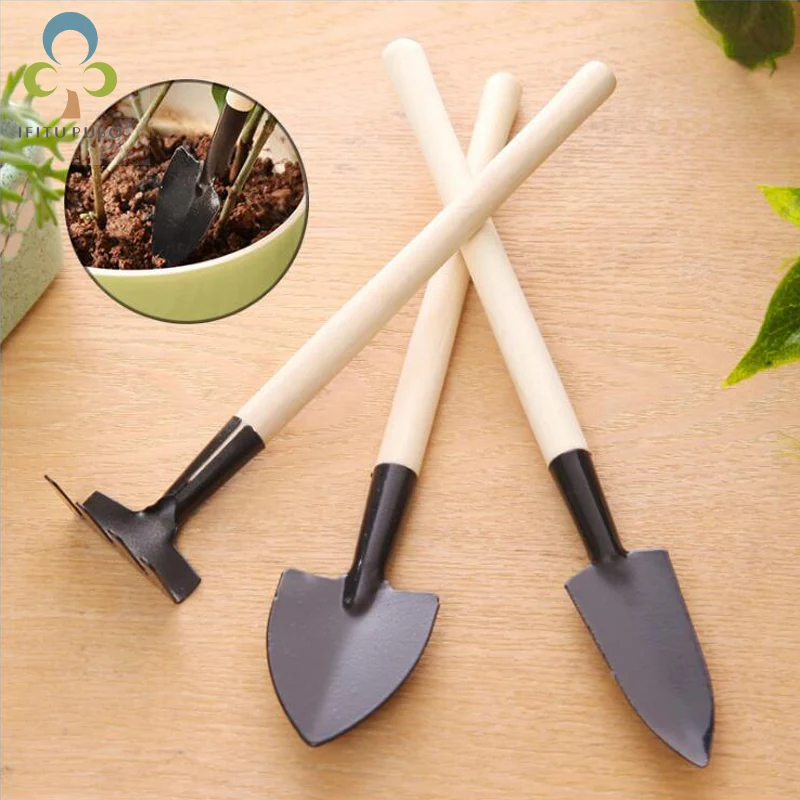 3 шт. мини лопата грабли в комплекте садовый инструмент бонсай набор инструментов