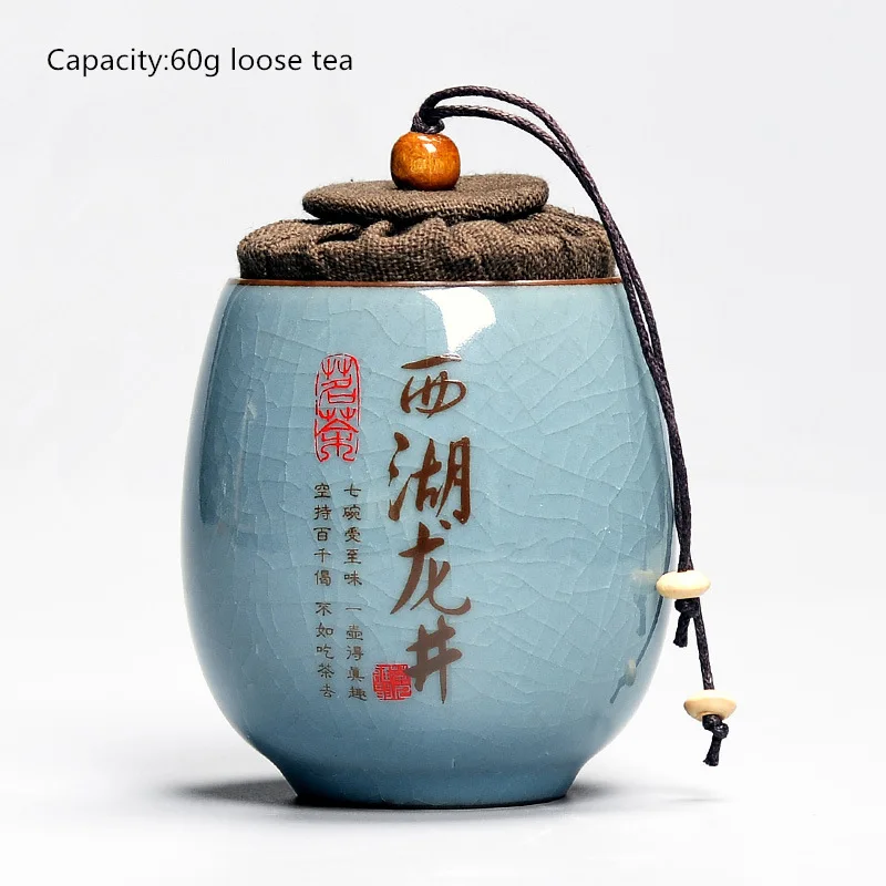 xihulongjing Чайные банки, керамический чайник, контейнер для хранения пуэр, китайский пасторальный стиль, фарфор, мини герметичный чайный контейнер, банки для конфет, канистра - Цвет: xihulongjing