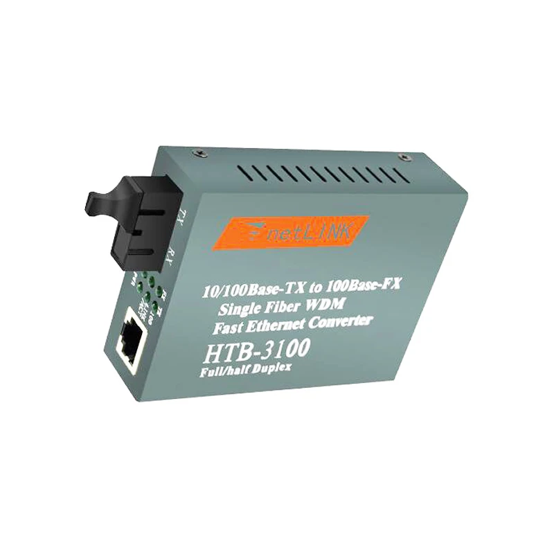 

1 pair HTB-3100AB 100M fiber transceiver 1 SC interface + 1 RJ45 port 25KM Fast Ethernet Media Converter